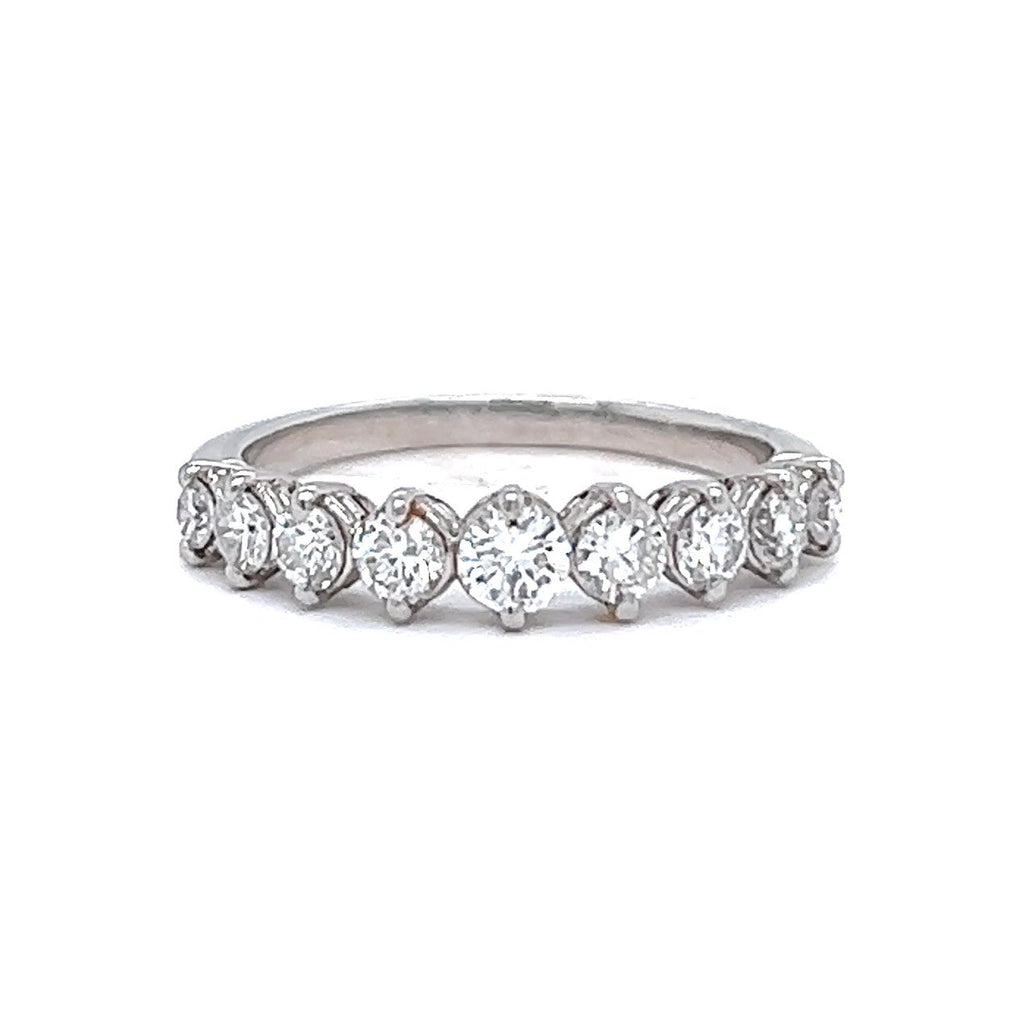 Vintage 0.85 Carat Diamond Platinum Half Eternity Band