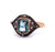 Art Deco Polish Created Stone Diamond Silver 14 Karat Rose Gold Ring