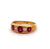 Late Victorian Ruby Diamond 14 Karat Yellow Gold Five Stone Ring