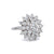 Vintage 3.45 Carats Brilliant Cut Diamonds Platinum Cluster Ring