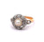Edwardian Pearl Diamond 18k Yellow Gold Platinum Cluster Ring