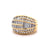 Vintage Italian Diamond 18k Yellow Gold Dome Ring