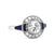 Art Deco Inspired 0.92 Carat Diamond Sapphire Platinum Target Ring
