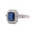 Art Deco Inspired Sapphire Diamond Platinum Ring