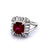 Mid Century GIA 2.58 Carat Thailand Ruby Diamond Platinum Ballerina Ring