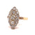 Mid Century French 0.60 Carat Diamond 18 Karat Gold Navette Ring