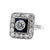 Art Deco Inspired Diamond Onyx Platinum Engagement Ring