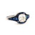 Art Deco Inspired 0.98 Carat Old Mine Cut Diamond Sapphire Platinum Ring