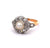 Edwardian Pearl Diamond 18k Yellow Gold Platinum Cluster Ring