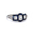 Art Deco Inspired 0.30 Carat Old Cut Diamond Sapphire Platinum Three Stone Ring
