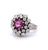 Mid Century 2.04 Carats Pink Sapphire Diamond Platinum Cluster Ring
