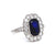 Antique Inspired 2.43 Carats Sapphire Diamond Platinum Cluster Ring