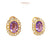 Antique Amethyst Diamond 18 Karat Yellow Gold Clip On Earrings