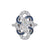 Art Deco Inspired 0.72 Carat Marquise Cut Diamond Sapphire Platinum Ring