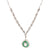 Art Deco Inspired 0.10 Carat Pear Shape Diamond Emerald Platinum Drop Necklace