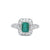 Art Deco Inspired 0. 70 Carat Emerald Diamond Platinum Ring