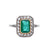 Art Deco Inspired 0.77 Carat Emerald Diamond Platinum Ring