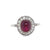 Art Deco Inspired 2.40 Carats Cabochon Ruby Diamond Platinum Ring