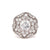 Art Deco Inspired 1.04 Carat Brilliant Cut Diamond Platinum Pave Cluster Ring