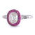 Art Deco Inspired 0.65 Carat Diamond Ruby Platinum Halo Ring