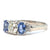 Vintage 1.00 Carat Old Mine Cut Diamond Tanzanite White Gold Three Stone Ring