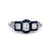 Art Deco Inspired 0.30 Carat Old Cut Diamond Sapphire Platinum Three Stone Ring