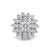 Vintage 3.45 Carats Brilliant Cut Diamonds Platinum Cluster Ring