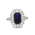 Antique Inspired 2.43 Carats Sapphire Diamond Platinum Cluster Ring