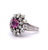 Mid Century 2.04 Carats Pink Sapphire Diamond Platinum Cluster Ring