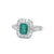 Art Deco Inspired 0. 70 Carat Emerald Diamond Platinum Ring