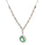 Art Deco Inspired 0.10 Carat Pear Shape Diamond Emerald Platinum Drop Necklace