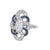 Art Deco Inspired 0.72 Carat Marquise Cut Diamond Sapphire Platinum Ring
