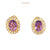 Antique Amethyst Diamond 18 Karat Yellow Gold Clip On Earrings