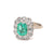 Vintage 1.15 Carat Emerald Diamond 18 Karat White Gold Cluster Ring