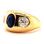 Vintage 1.35 Carat Sapphire Diamond 18 Karat Yellow Gold Three Stone Ring