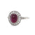 Art Deco Inspired 2.40 Carats Cabochon Ruby Diamond Platinum Ring