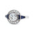 Art Deco Inspired 0.92 Carat Diamond Sapphire Platinum Target Ring
