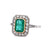 Art Deco Inspired 0.77 Carat Emerald Diamond Platinum Ring