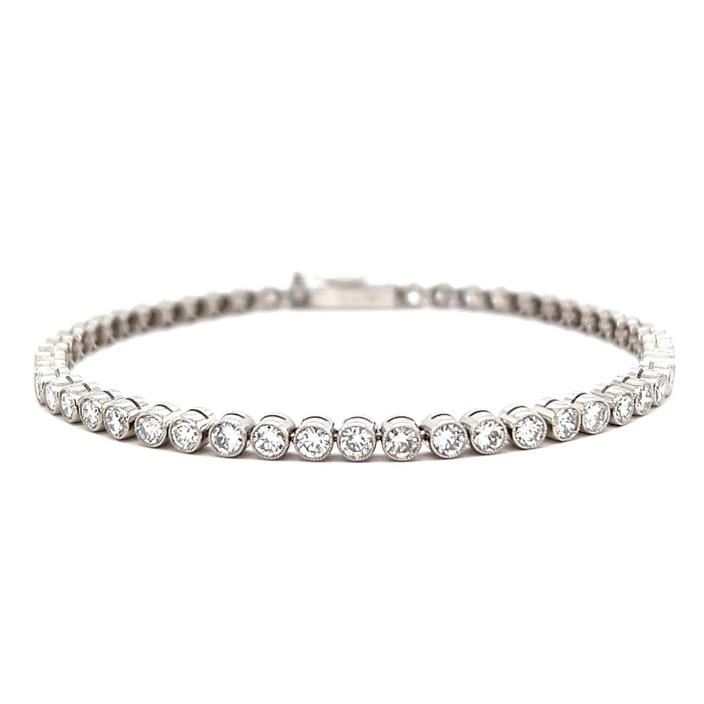 Art Deco Inspired 4.55 Carat Diamond Platinum Tennis Bracelet