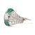 Art Deco Inspired Diamond Emerald Platinum Filigree Ring