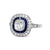 Art Deco Inspired 0.99 Carat Old Mine Cut Diamond Sapphire Platinum Target Ring