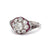 Art Deco Inspired 0.52 Carat Brilliant Cut Diamond Ruby Platinum Flower Filigree Ring