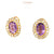 Antique Amethyst Diamond 18 Karat Yellow Gold Clip On Earrings
