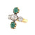 Antique French Old Mine Cut Diamond Emerald 18 Karat Gold Ring