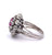 Mid Century 2.04 Carats Pink Sapphire Diamond Platinum Cluster Ring
