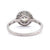 Art Deco Inspired Old European Cut Diamond Sapphire Platinum Halo Ring
