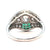Art Deco Inspired Diamond Emerald Platinum Filigree Ring