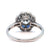 Art Deco Inspired 0.78 Carat Diamond Sapphire Flower Halo Platinum Ring
