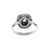 Art Deco Inspired Old Mine Cut Diamond Sapphire Halo Ring