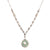 Art Deco Inspired 0.10 Carat Pear Shape Diamond Emerald Platinum Drop Necklace